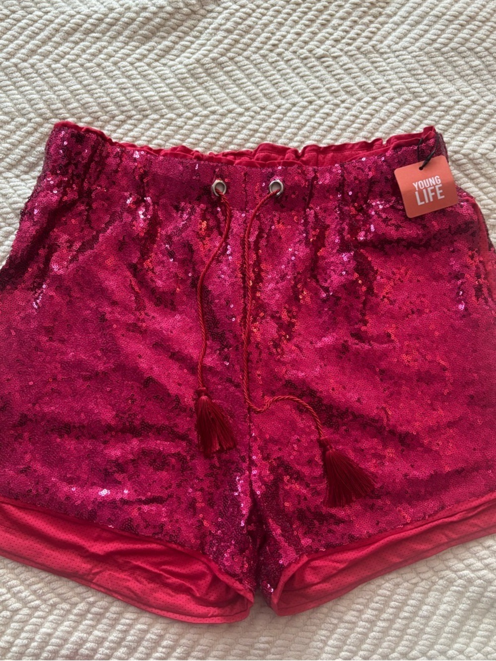 Young Life Pink Sequins Shorts Large